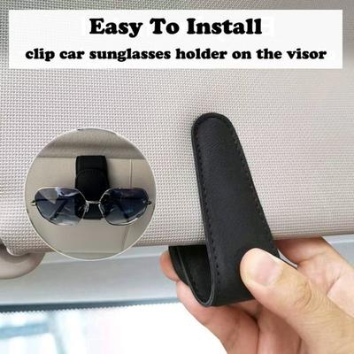 Yousheng Universal Car Visor Clip Faux Leather Magnetic Eyeglass Holder for Sunglasses Reading Glasses Convenient Eyeglasses Hanger