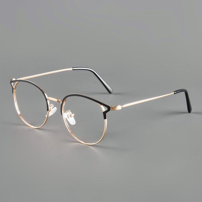 2026 New Fashion Simple Cat-Eye Myopia Glasses Women's Unique Metal Frames Minus Diopter Eyeglasses Prescription with 0 To -4.0
