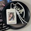 Ins Photocard Holder Black Pu Credit Storage Card 3In Student Id Protective Cover Kpop Idol Photocard Holder Keychain Bag Gift