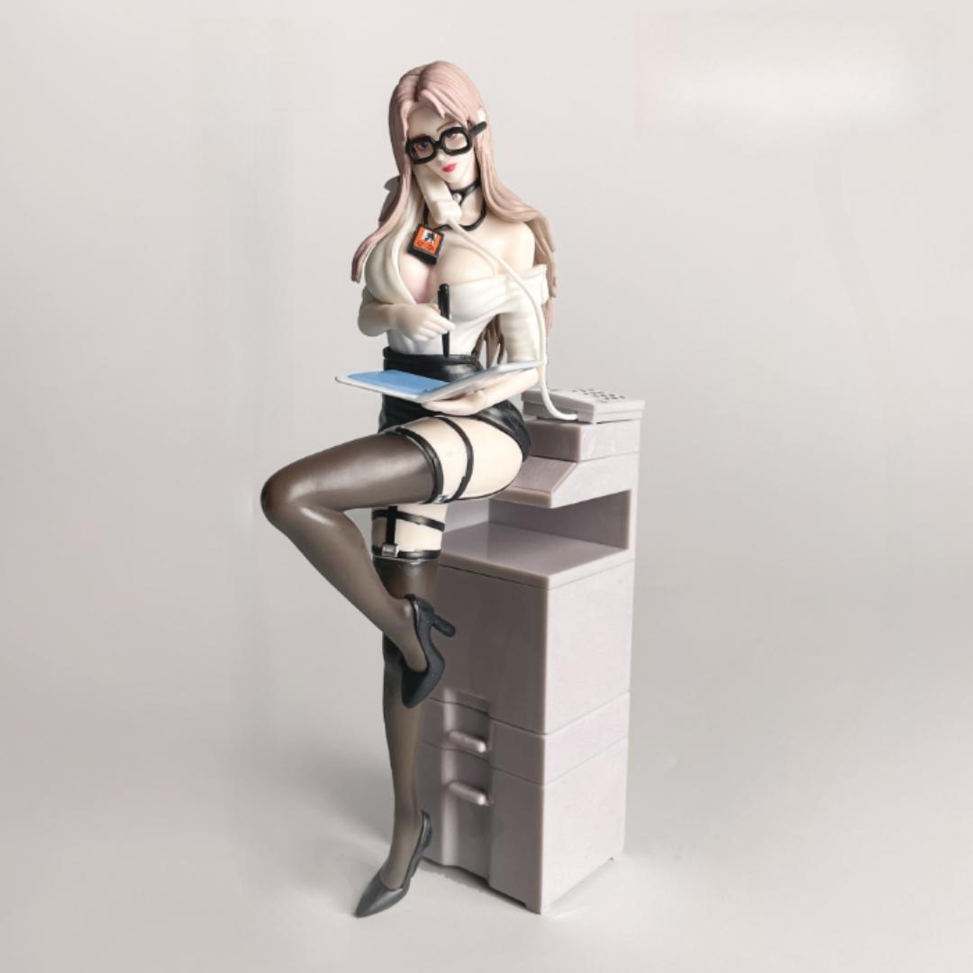 

1pc Beautiful Girl Private Secretary Second Play Animation Two-dimensional Beautiful Girl Bookshelf Chassis Collection Ornament