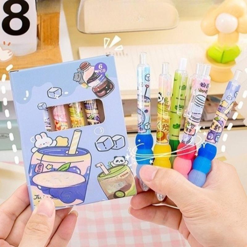 16Pcs Cartoon Neutral Pen Ballpoint Pen Writing Stationery Soft Touch Quick Drying Professional Pen Office Supplies Gifts