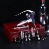 Premium Wine Opener Gift Set: Stainless Steel Pourer, Leather & Wooden Box, Waiter's Knife Corkscrew Barware