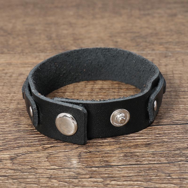 New Retro Cowhide Personalized Leather Bracelet Men Creative Jewelry European and American Style Gift