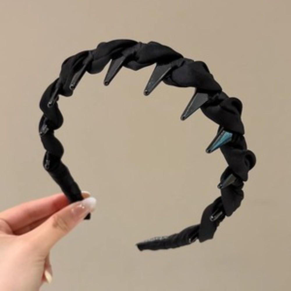 

Fashion Satin Hairband U Shape Toothed Hair Comb Non-slip Hair Hoops for Women Girls чёрный
