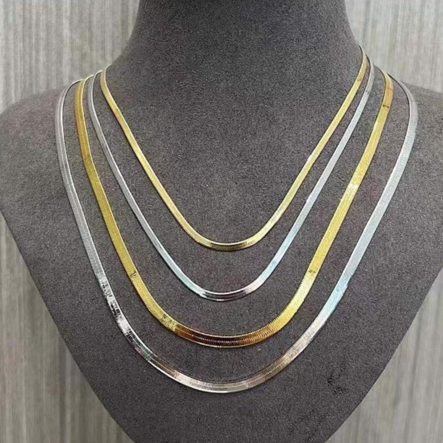 Silver color Choker Necklace For Women Snake Chain Smiple Geometric Fine Jewelry Wedding Party Birthday Gift