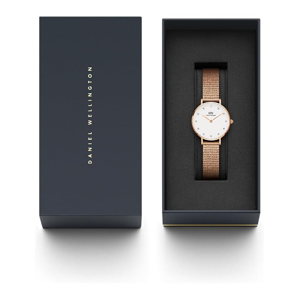 Daniel Wellington Petite 28 Pressed Lumine Crystal Rose Gold Silver Women's Watch Elegant Design