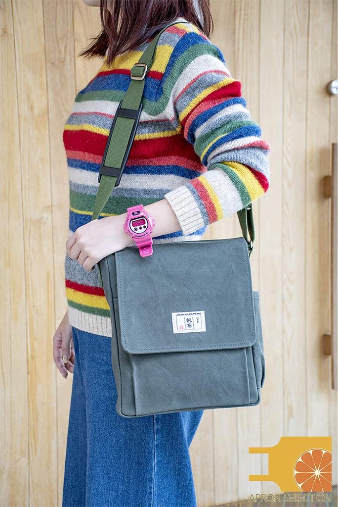 Torba na ramię Hinomoto Canvas Płócienna Pokrowiec na ramię nr 105 (Zielony mech)