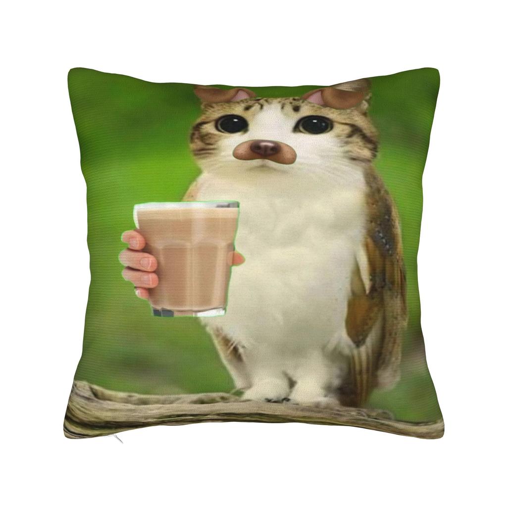 Cat Owl Funny Meowl Cat Meme Pillow Cover Soft Cushion Cover Funny Pillow Case For Sofa Couch Bed Living Room