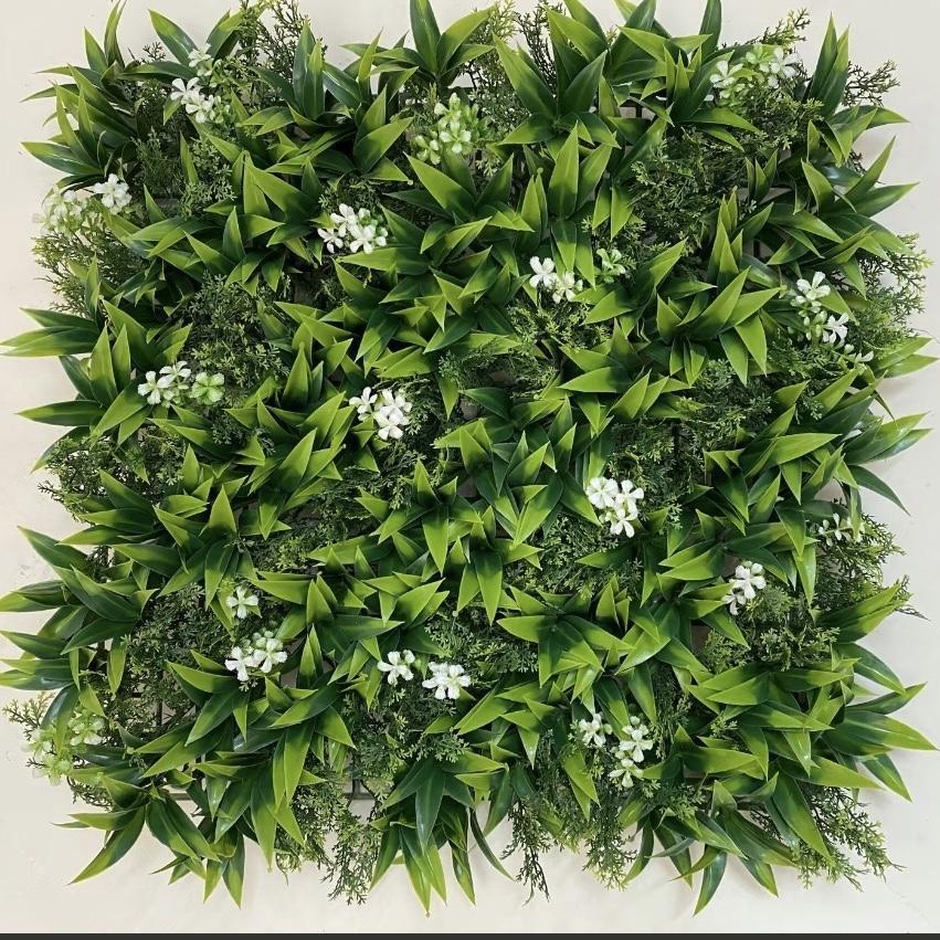 50×50cm Artificial Green Plant Wall - Plastic Vertical Garden, Fake Flower Wall, Synthetic Turf Background