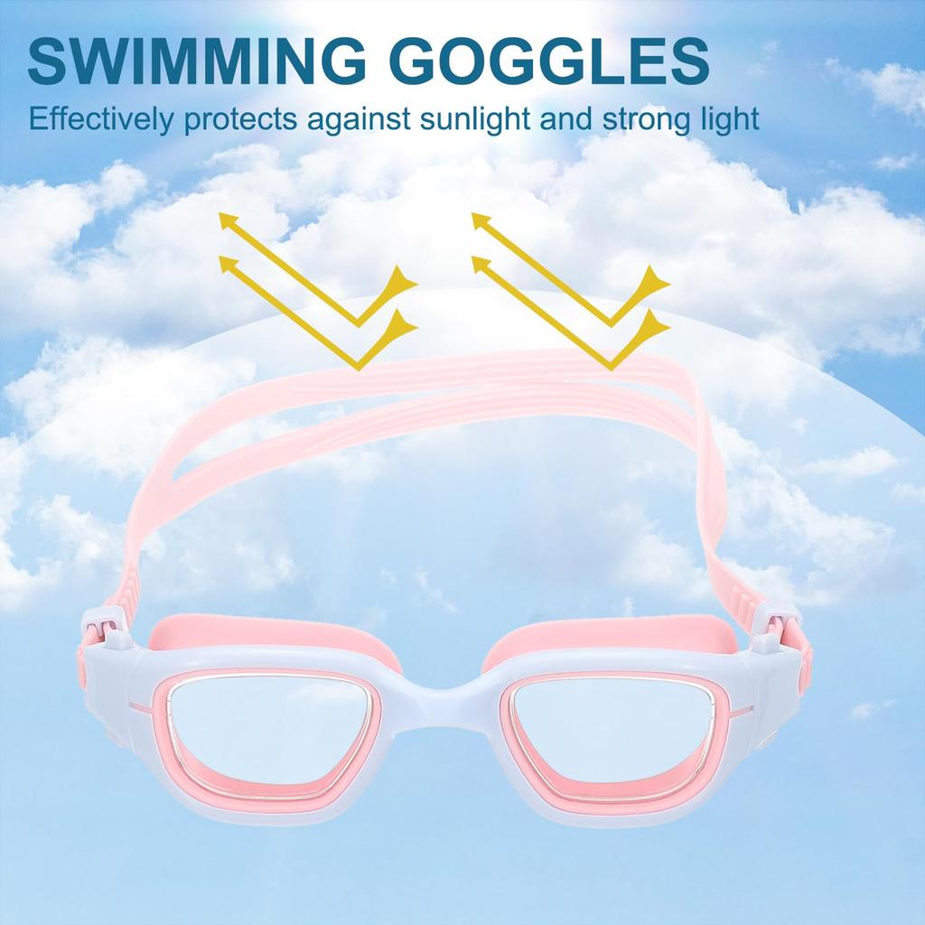 PATIKIL Unisex Swimming Goggles for Sunlight for Pools, Resistant, Leak-Free, Teenagers, Blue/Pink