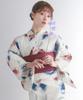 Yukata change set Heiko H one size fits [KYOETSU] set, weave, unbleached, 2-piece (yukata, obi), women's (1.Snow white, all)