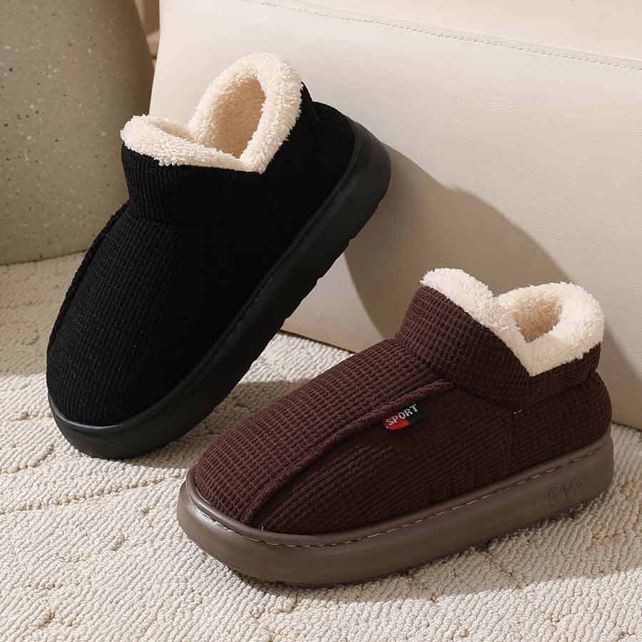 Winter Men's Warm Cotton Slippers Indoor Home Non-slip Winter Home Large Size Home Home Cotton Shoes Men