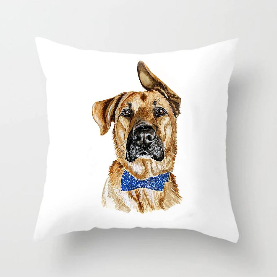 Cartoon Dog Printed Cushion Cover 45*45cm Pillowcase Sofa Kids Room Cushions Funda Cojin Polyester Home Decor Pillow Covers Case