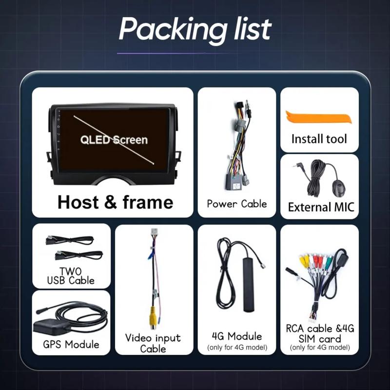 Carplay Auto For Toyota Reiz Mark X 2010 2011 2012 - 2015 Android Auto Radio 5G Wifi Car Multimedia GPS Navigation Screen No BT