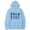 Yale University School Uniform for Autumn and Winter  Classic Solid Color Hoodie Daily Casual Fashion Long Sleeve Warm Hoodie
