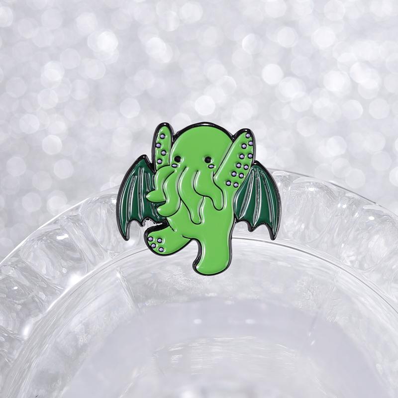 Cthulhu Monster Enamel Pins Cartoon Chubby Animal Brooches Lapel Badges Funny Cutie Jewelry Gift for Kids Friends