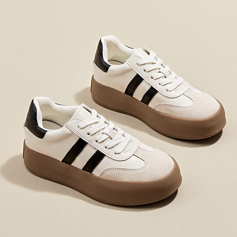 Autumn and winter new retro board shoes women's versatile platform sports casual white shoes