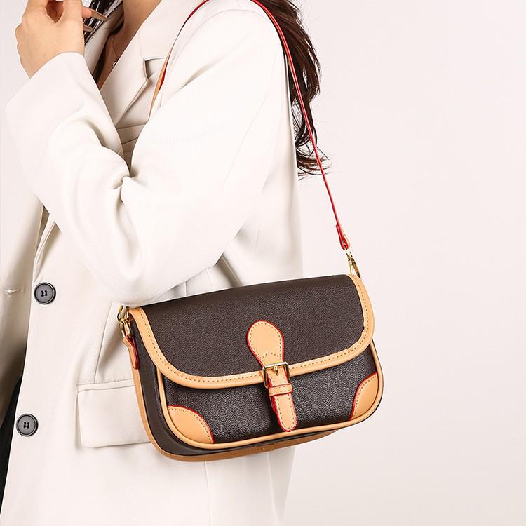 Women's Vintage Color Block Saddle Crossbody Bag - Large Capacity, Single Shoulder, Commuter Style 2025