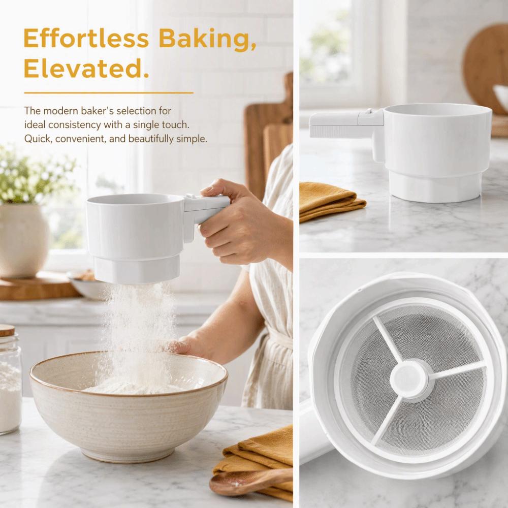 Stainless Steel Inner Core Electric Flour Sifter Baking Flour Sifter  Baking Cakes Bread