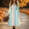 Halloween Women's Gradient Solid Print Midi Dress A Line Dress Vacation Casual Daily Regular Fit  Long Sleeve V Neck Black  Spring Fall