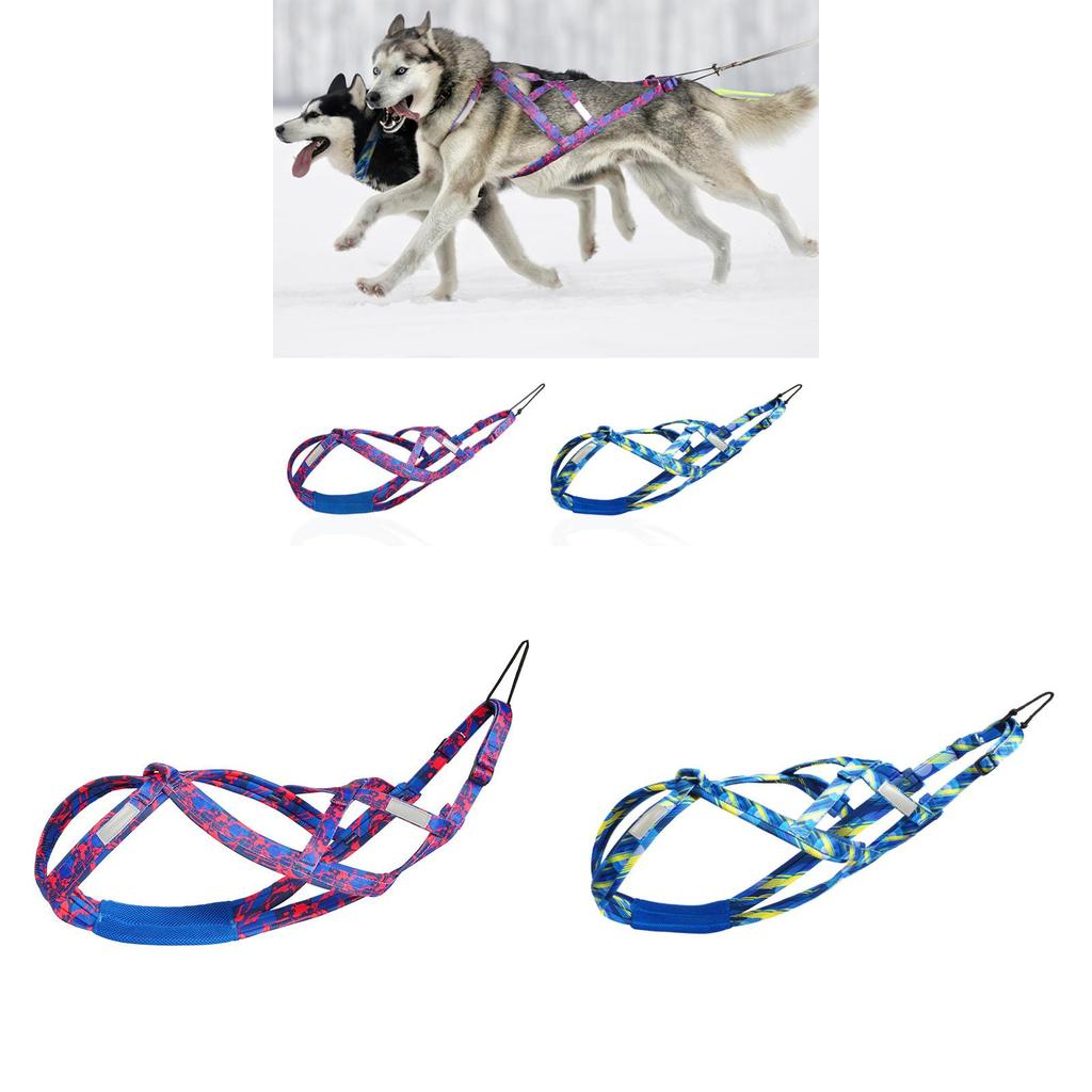 Dog Outside Snow Sled Harness With Adjustable Nylon For Husky And Labrador Training