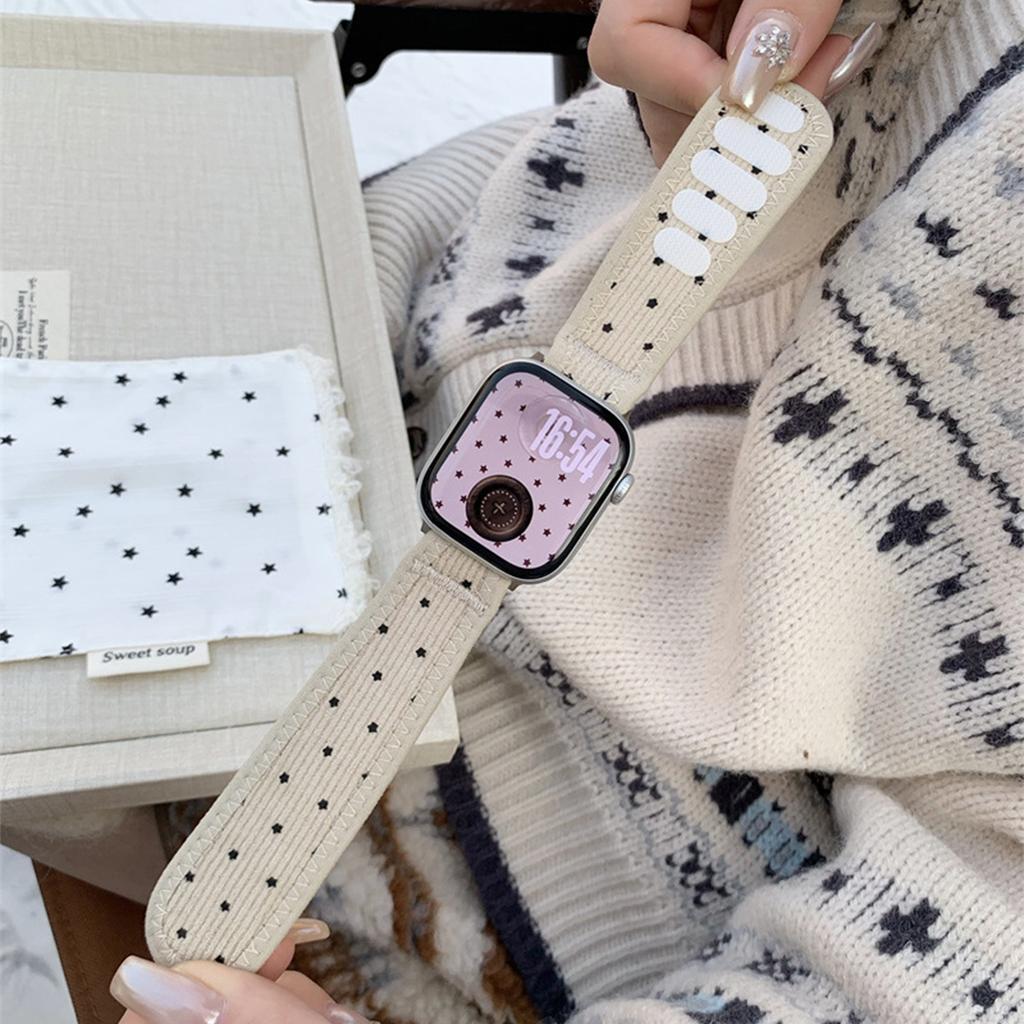 Corduroy Strap for Apple Watch Ultra 3/2 49mm 38 40 42 44 45 46mm Women Sports Band for Iwatch S11 10 9 8 7 SE3 Fashion Bracelet