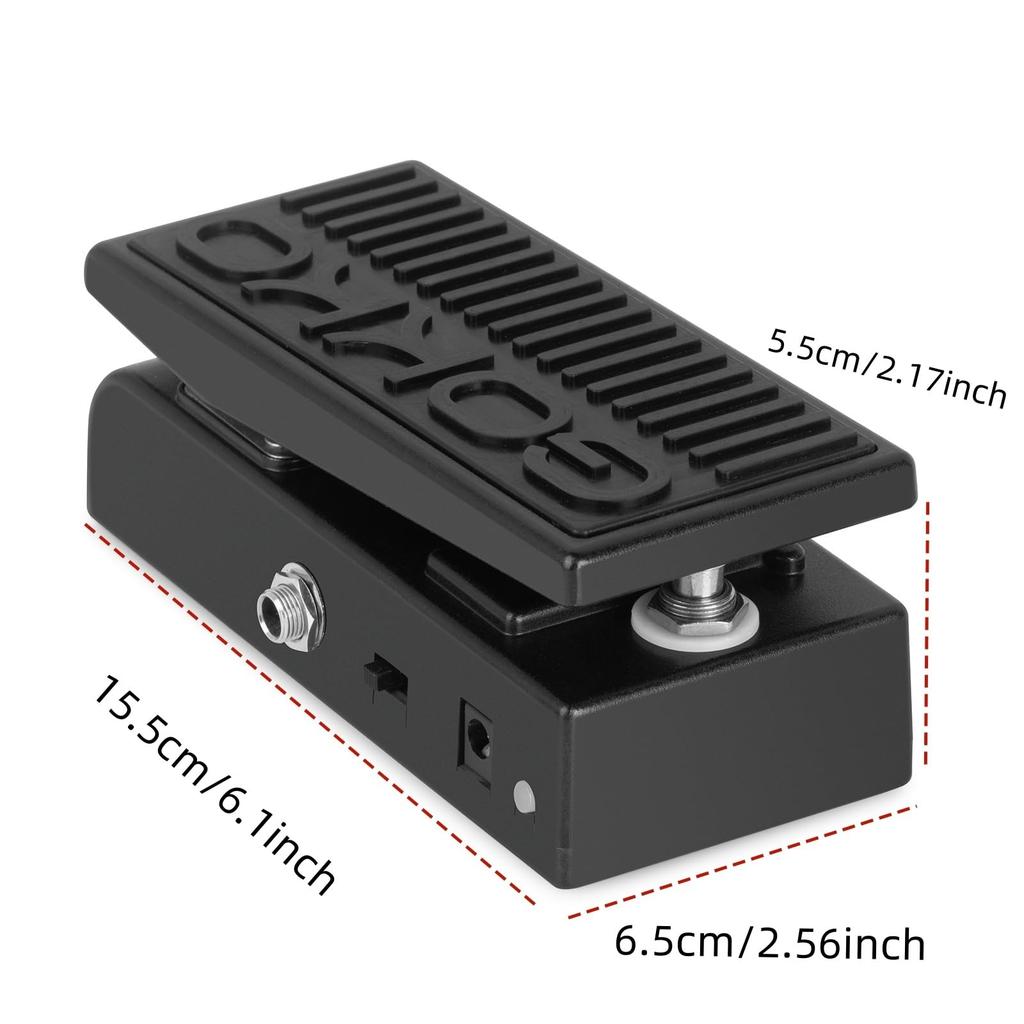 Mini Wah Volume Pedal GK-64 - Dual Wah and Volume, Compact Design, True Bypass, LED Indicator - Ideal for Guitarists Seeking Versatility