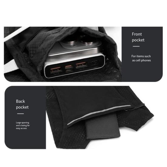 Løpevest med flere lommer Pustende sykkelvest med telefonholder Reflekterende design Nettingvest med justerbare stropper for løping sykling maraton