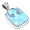 Natural Republic Larimar Gemstone 925 Solid Sterling Silver Pendant 1.50" T8E45