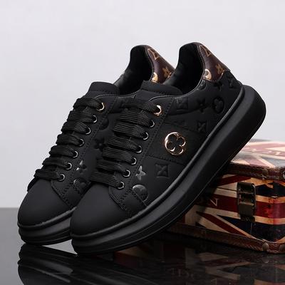 Frühling und Sommer neue Freizeitschuhe McQueen Leder dicke Sohle höhenverstellbar atmungsaktiv kleine weiße Trendschuhe 22