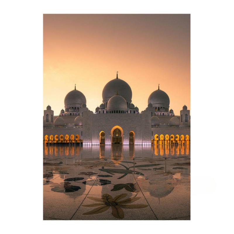 Retro Islamische Kalligraphie Allahu Akbar Kaaba Heiliger Ort Moschee Kunst Poster Leinwand Malerei Wand Druck Bilder Room Home Decor