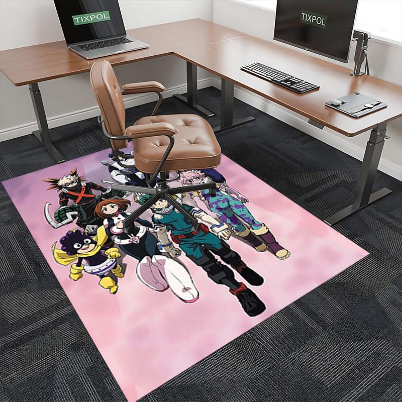 1pc My Hero Academia Midoriya Izuku Chair Mat - Anime Cartoon Design Office Desk Pad, Non-Slip Carpet for Home Decor, Suitable for All Seasons.T068