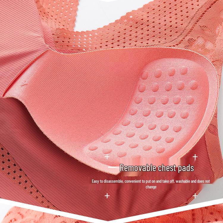 Women's Seamless Lace Back Sports Bra - No Underwire, Breathable & Thin