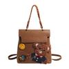 American Retro College Style Embroidered Badge Backpack Women's 2025 New Large-capacity Trend Bear Briefcase