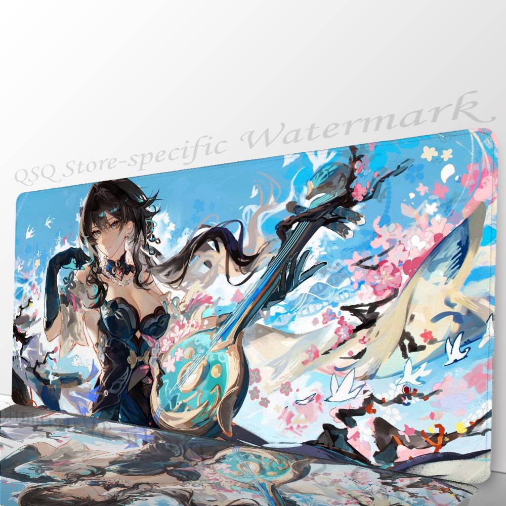 Ruan Mei Animated Game Honkai Star Rail Mousepad Mouse Mat Desk Mat With Pad Gaming Accessories Prime Gaming XXL Keyboard Pad