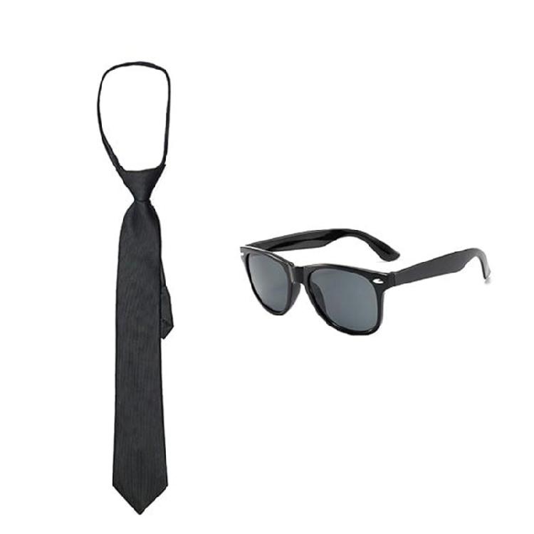 1920s Mens Gatsby Gangster Costume Accessories Set Fedoras Hat Neck Tie and Sunglasses 20s Mobster Costume for Men Teen