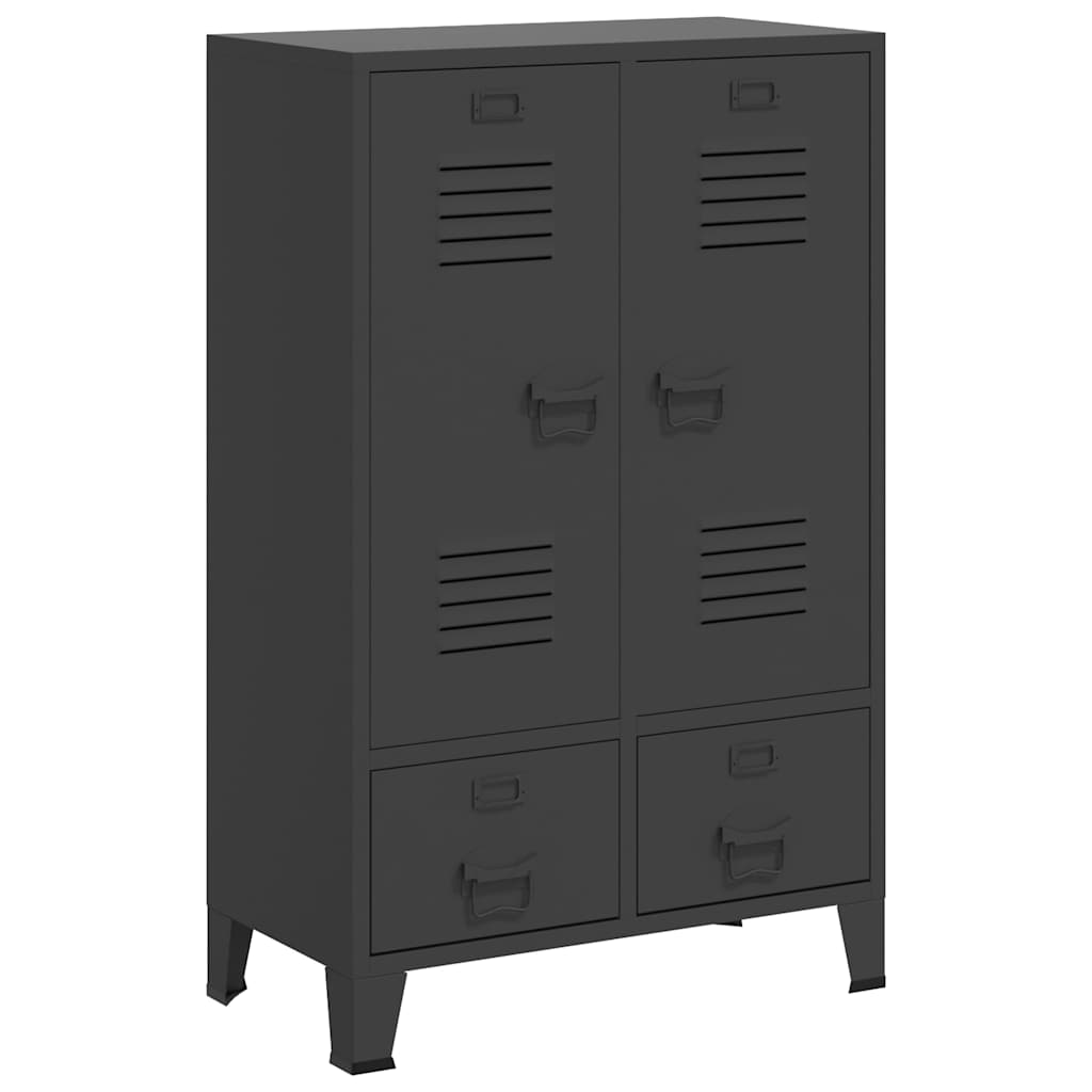 Vidaxl Szafa W Stylu Industrialnym, Antracytowa, 67X35X107 Cm, Stal