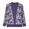 Elegant Knit Top for Middle-Aged & Elderly Women - Autumn/Winter Half-High Collar with Fleece Lining