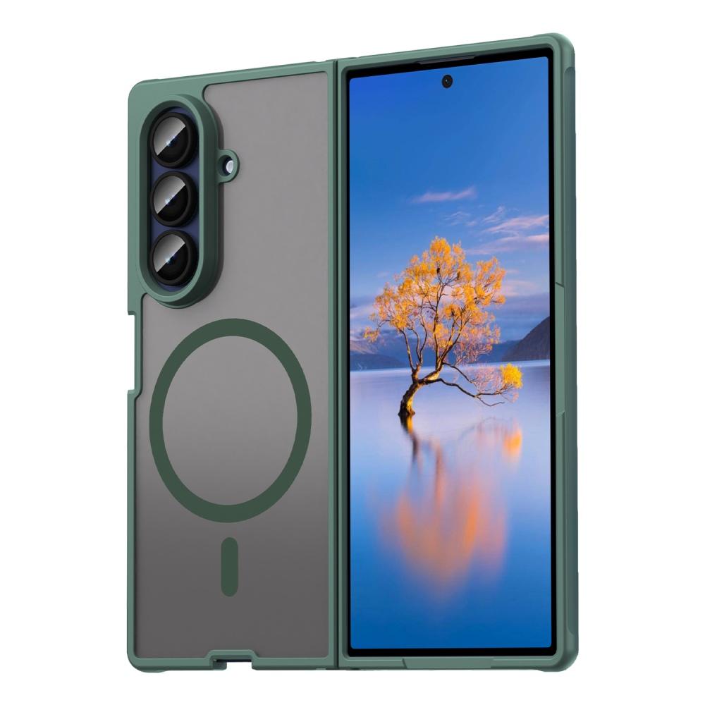 

For Samsung Galaxy Z Fold 7 Case Luxury Slim Matte Magsafe PC TPU Hybrid Armor Magnetic Wireless Charging Cover Galaxy Z Fold7 зелёный