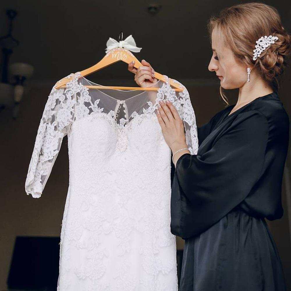 Adorned with Pearls Wooden Hanger Space-Saving Wedding Dress Hanger  Bridal Shower