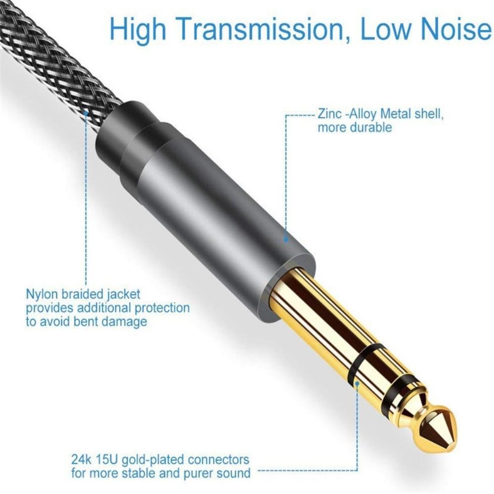 2 in 1 3.5mm To 2 6.35mm Audio Cable 3.5mm Jack To 6.5mm Jack Cable  Speaker/Mixer/Amplifier/TV