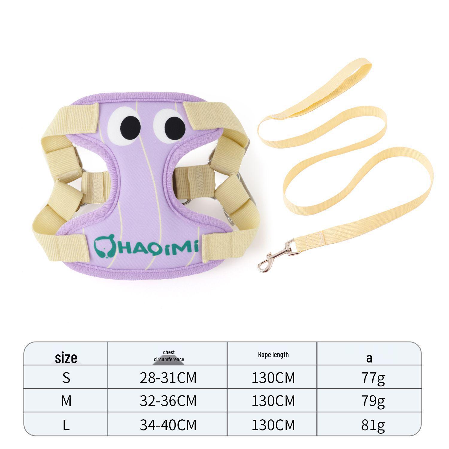 

Breathable Anti-Pull Dog Harness & Leash - Cute Teddy Vest for Medium Dogs S: Recommended for 2-5 lbs