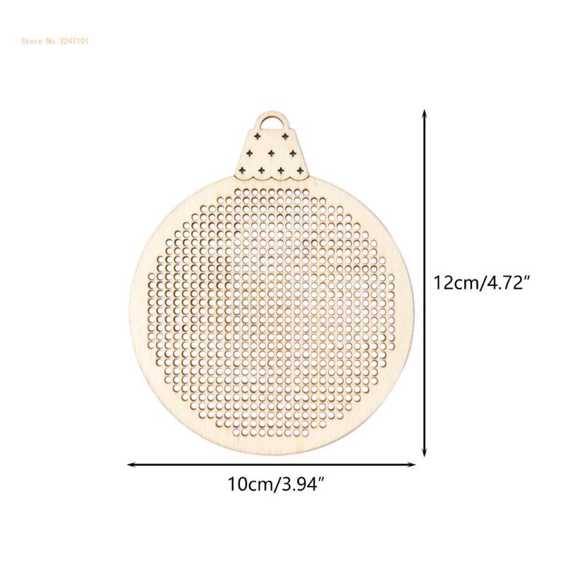 6/12pcs Christmas Wooden Decoration Stitches Kits Wooden Stitching Frames for Adult DIY Christmas Craft Project Dropship