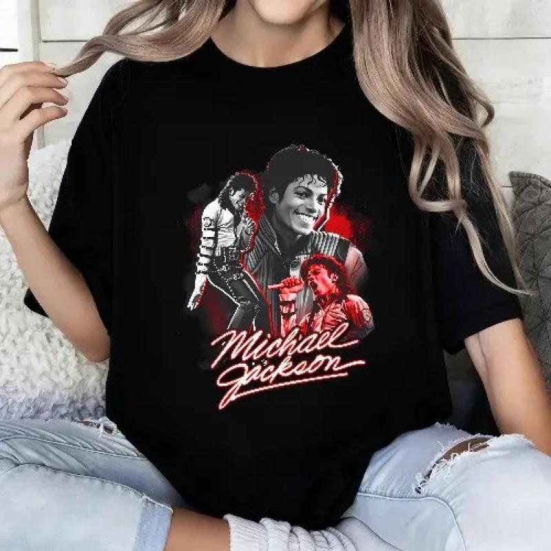 2026 Michael Jackson Fan Art Unisex und Damen FrühlingSommer T-Shirts Musik Ikone Porträt Shirts Hohe Qualität Instagram Y2K