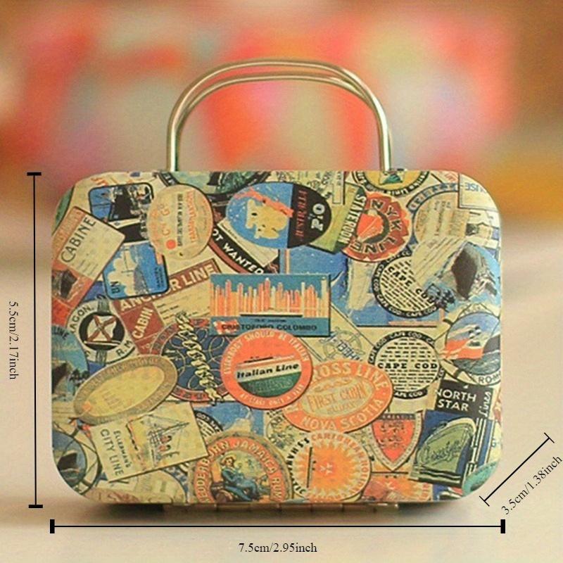 New European Vintage Suitcase Shape Candy Storage Box Wedding Favor Tin Box Cable Organizer Container Random