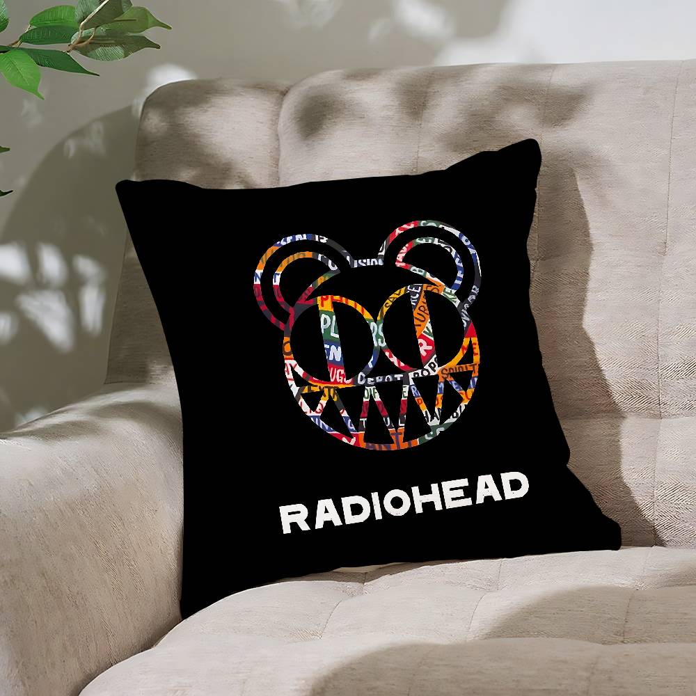 R-Radiohead Rock Band Pillow Case Throw Pillow Cover Nordic Vintage Style Cushion Covers Home Living Room Sofa Couch Seat Decor