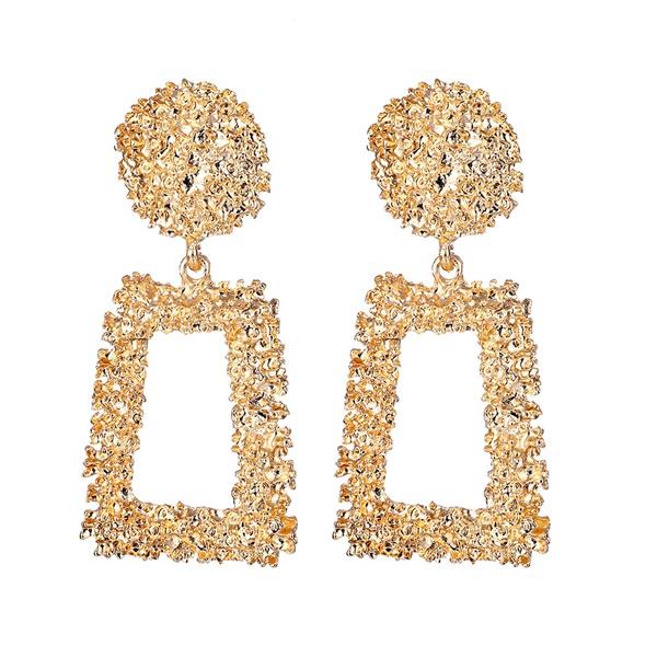 Hot Selling Vintage Earrings Women Big Gold Color Geometric Statement Metal Drop Earrings Jewelry Accessories