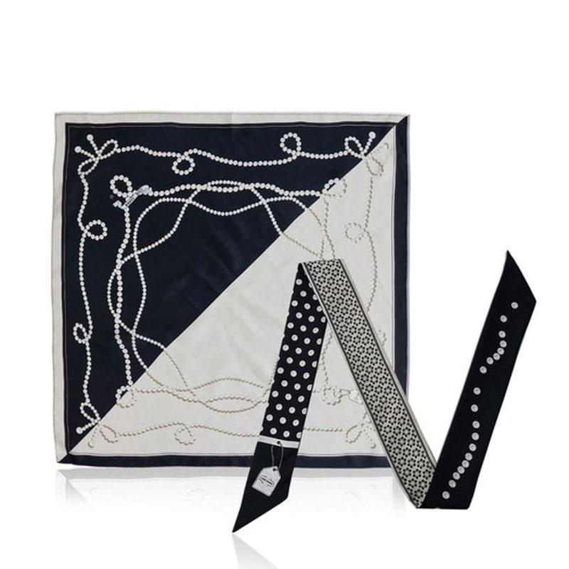 LOVE CHARM Blanc Pearl Square & Bonnie Twilly Scarf