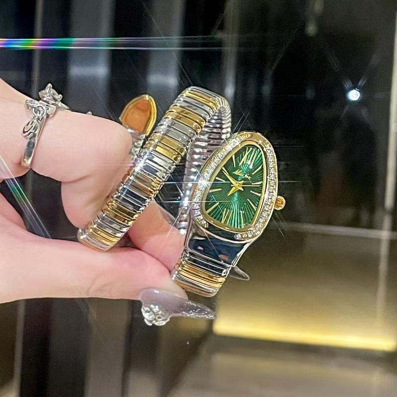 New Women's Snake-Shape Bracelet Watch Luxury Fashion Ladies' Wristwatch Elegant Designer Timepiece for Women