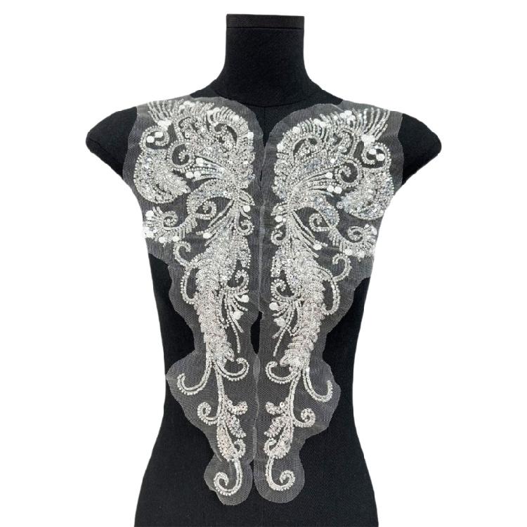 1pair Stylish Embroidered Sequins Patches Elegant Embellishments Patches for Fashion Projects and Event